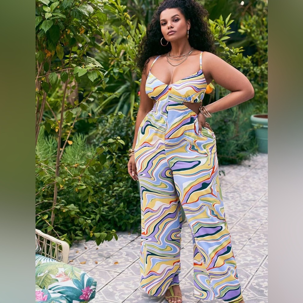 Eloquii Cutout Detail Jumpsuit Coverup